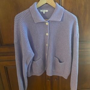 Madewell Lavender Shaker Stitch Cardigan